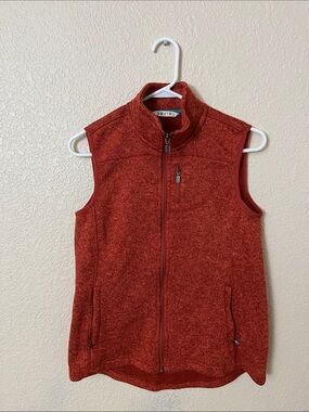 Orvis Burnt Orange Kids Full-Zip Fleece Vest